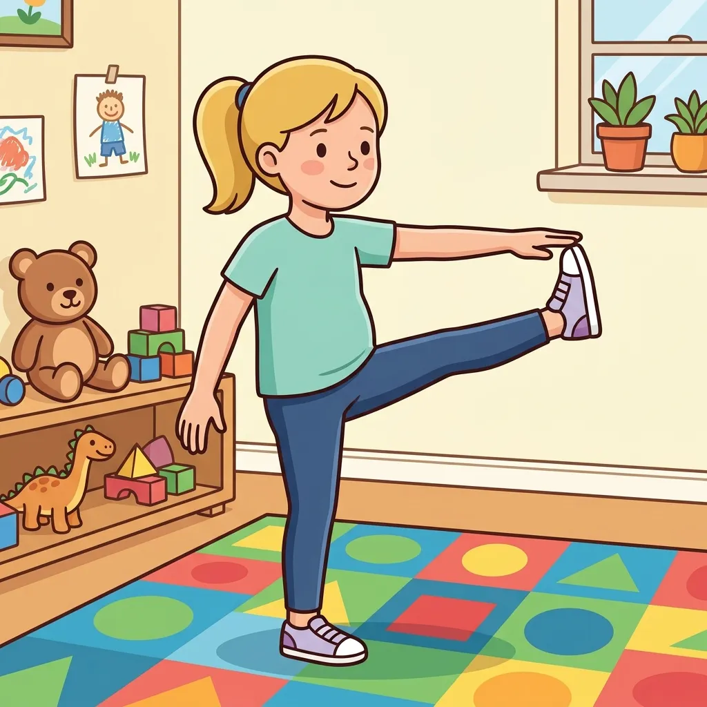 Child demonstrating Frankenstein kicks