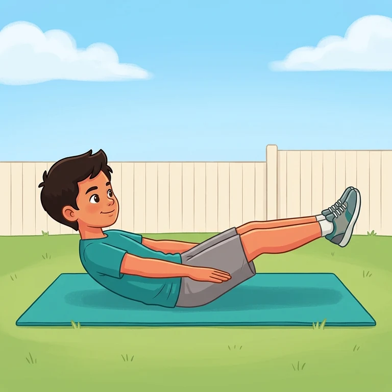 Child demonstrating a hollow body hold