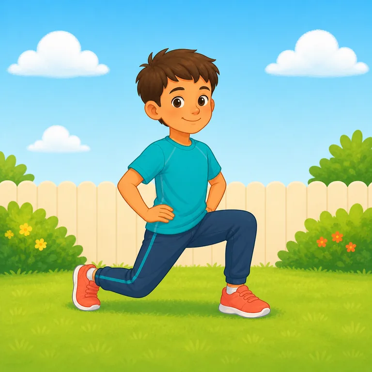 Child demonstrating a lunge